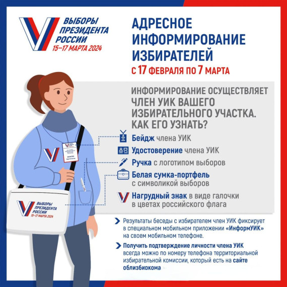 С 17 февраля по 7 марта будет проводиться адресное информирование избирателей в рамках проекта «ИнформУИК».
